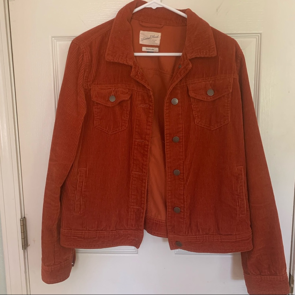 Universal Thread Rust Orange Corduroy Jean Jacket